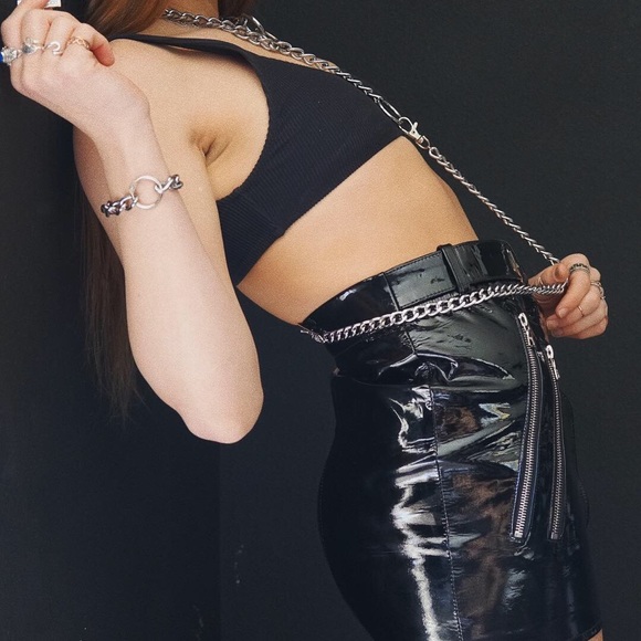 Black Leather Amiri Skirt - Picture 3 of 3